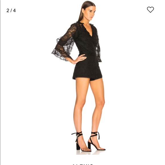 ALEXIS | Black Venice Lace Romper Playsuit - Picture 3 of 10